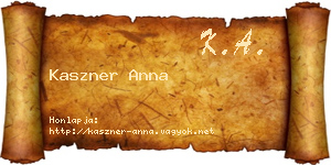 Kaszner Anna névjegykártya