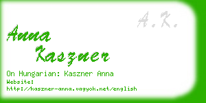 anna kaszner business card